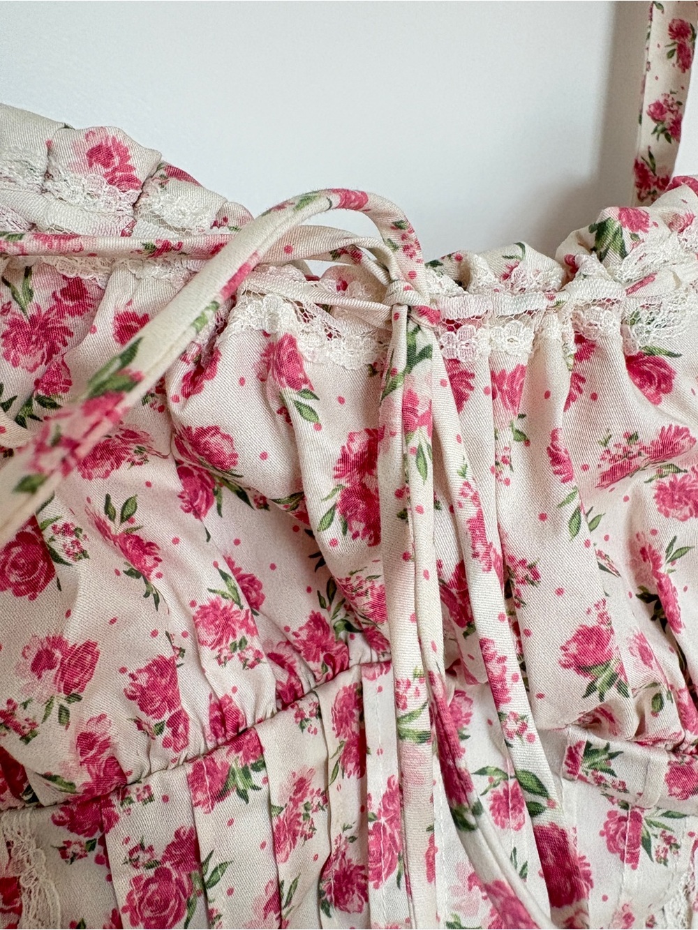 House of CB sz L-Tall Natassia Floral Cottagecore Rosebud Cotton MiniDress - Picture 9 of 15